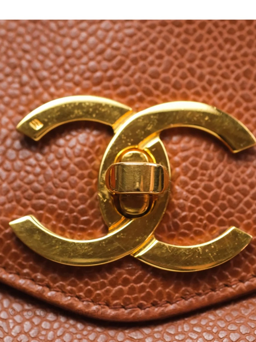 Chanel Vintage Tote Caramel Caviar 24K Gold Hardware - Picture 12 of 17